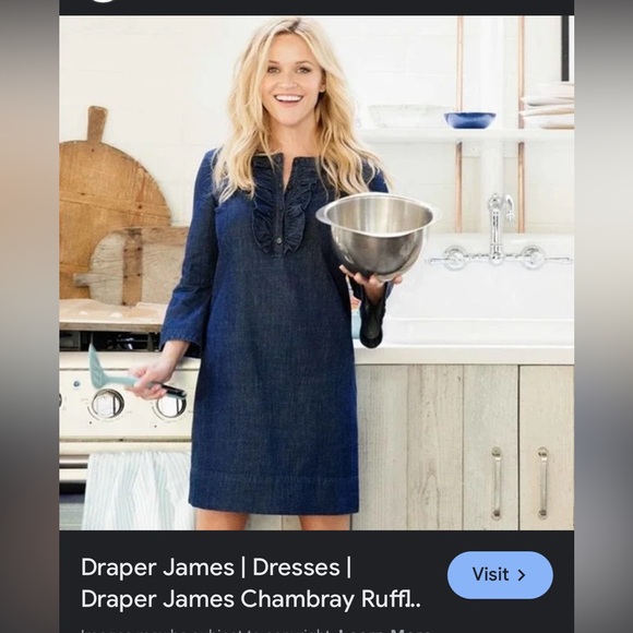 Draper James Chambray Ruffle Shift✨ - Picture 9 of 9